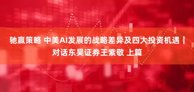 驰赢策略 中美AI发展的战略差异及四大投资机遇｜对话东吴证券王紫敬 上篇